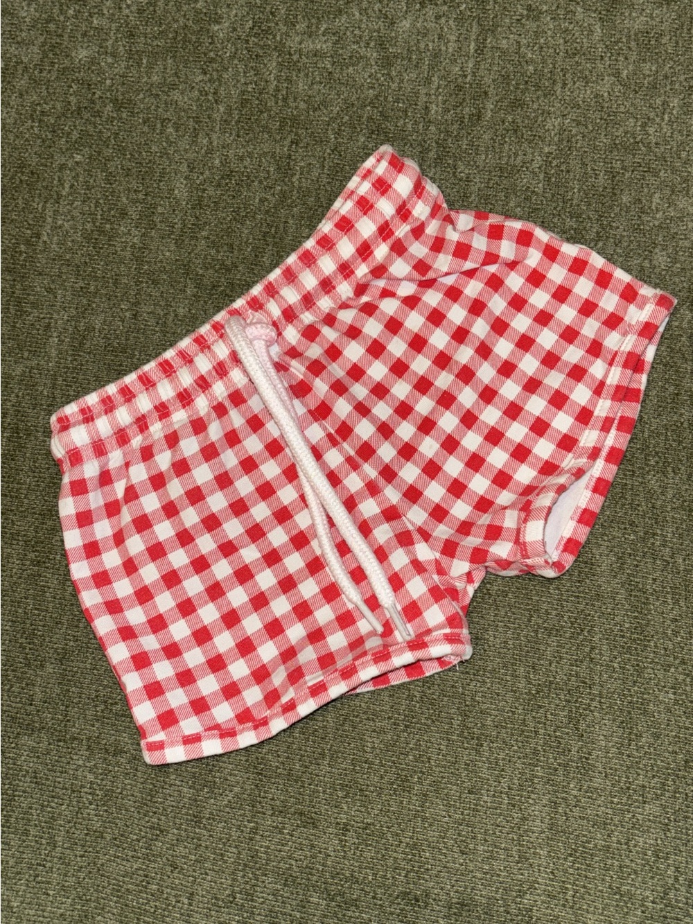 Toddler Red Gingham Shortie Shorts